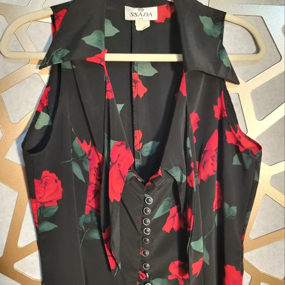 VINTAGE SSADA Rose Sleeveless Dress - Picture 6 of 12